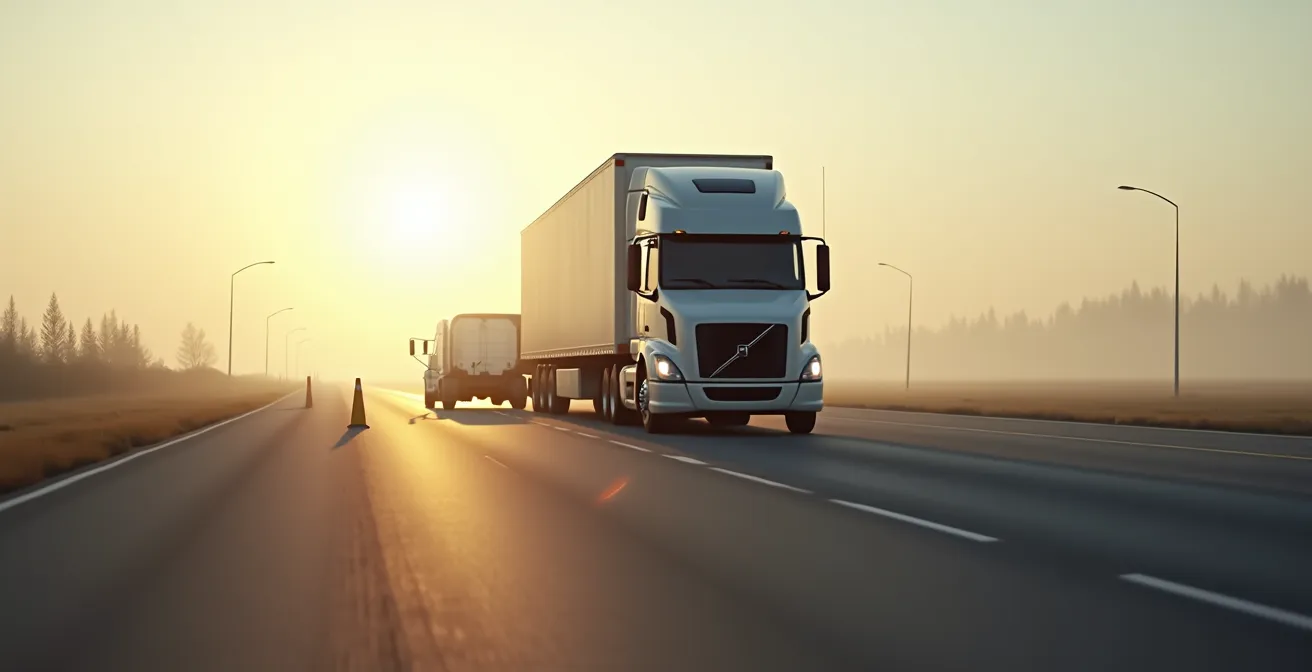 Véhicule d'intervention mobile sécurisé sur autoroute avec signalisation