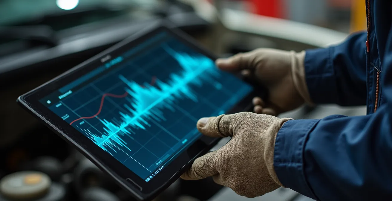 Mécanicien mobile effectuant un diagnostic téléphonique avec tablette