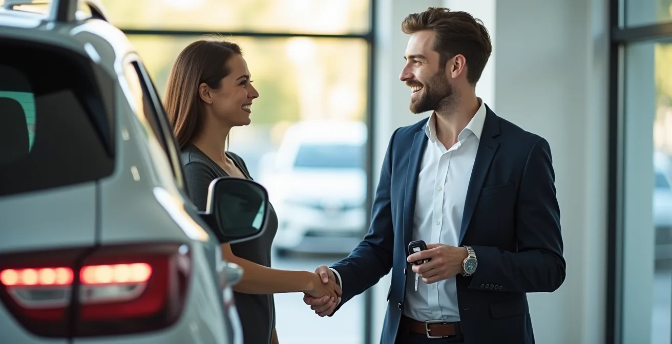 Négociation entre acheteur et vendeur pour une Renault d'occasion